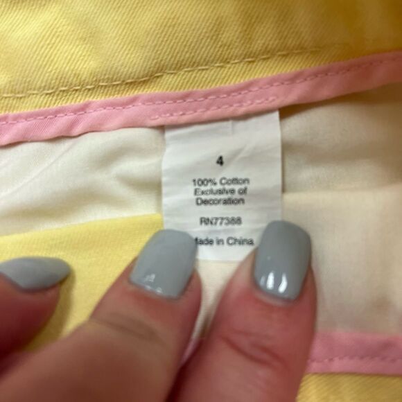 J. Crew Yellow City Fit Weathered Chino Shorts sz 4 EUC - Picture 5 of 5